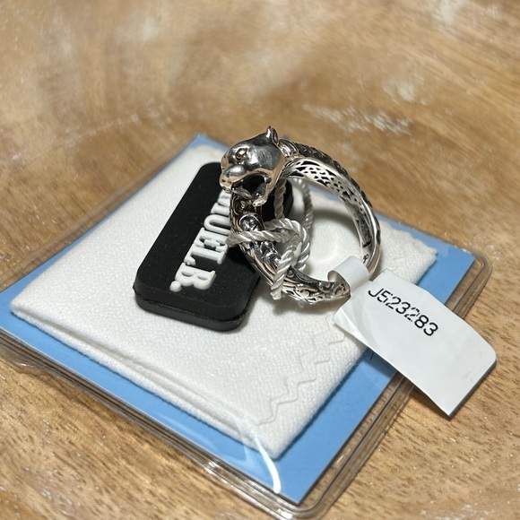 NWT Samuel B Sterling Silver 18K Gold Leopard Bypass Ring - Picture 5 of 16